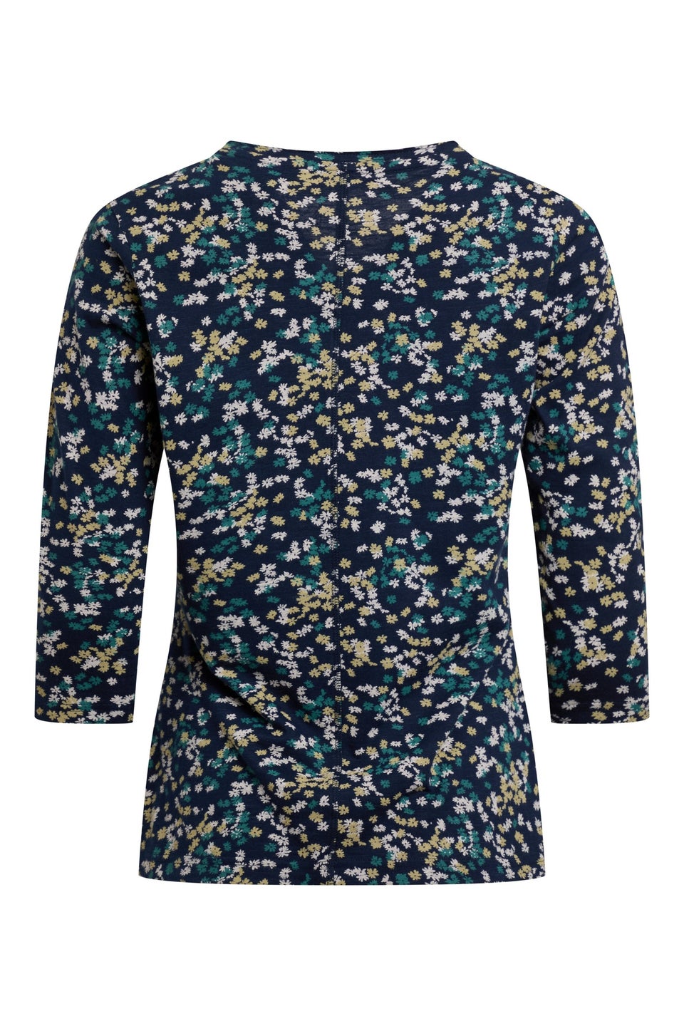 Weird Fish Navy Laveda Printed Slub Jersey T-Shirt