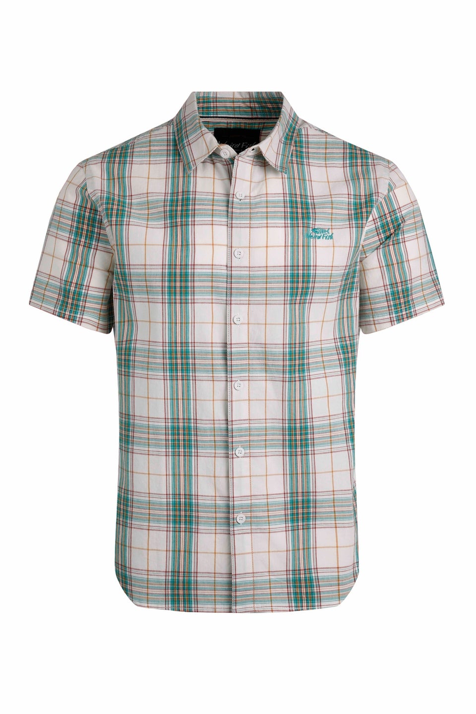 Weird Fish Green Judd Short Sleeve Check Shirt
