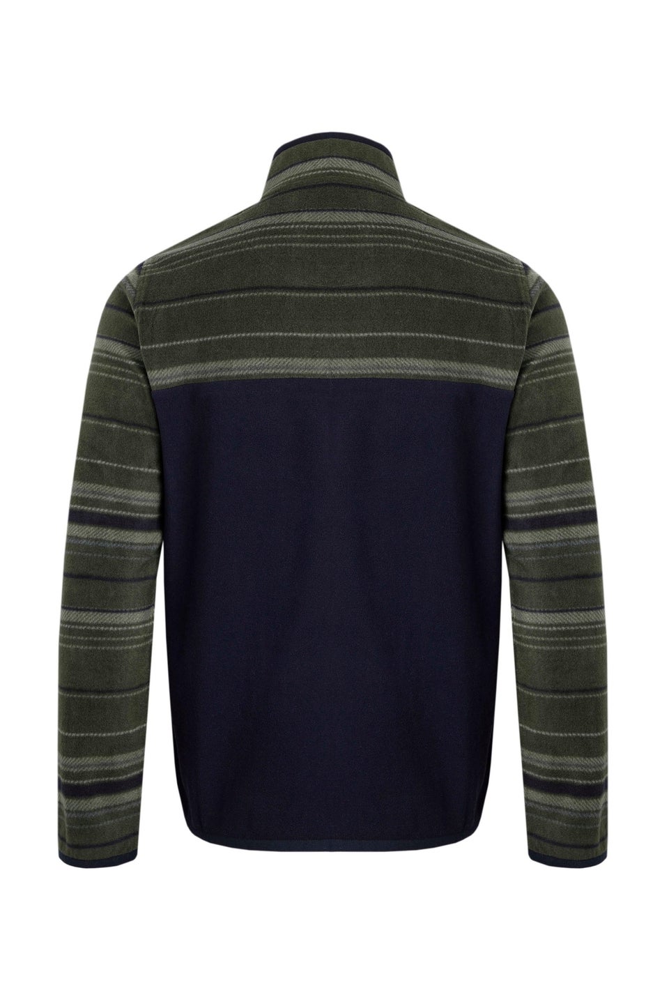 Weird Fish Green Gilbert 1/4 Zip Striped Microfleece
