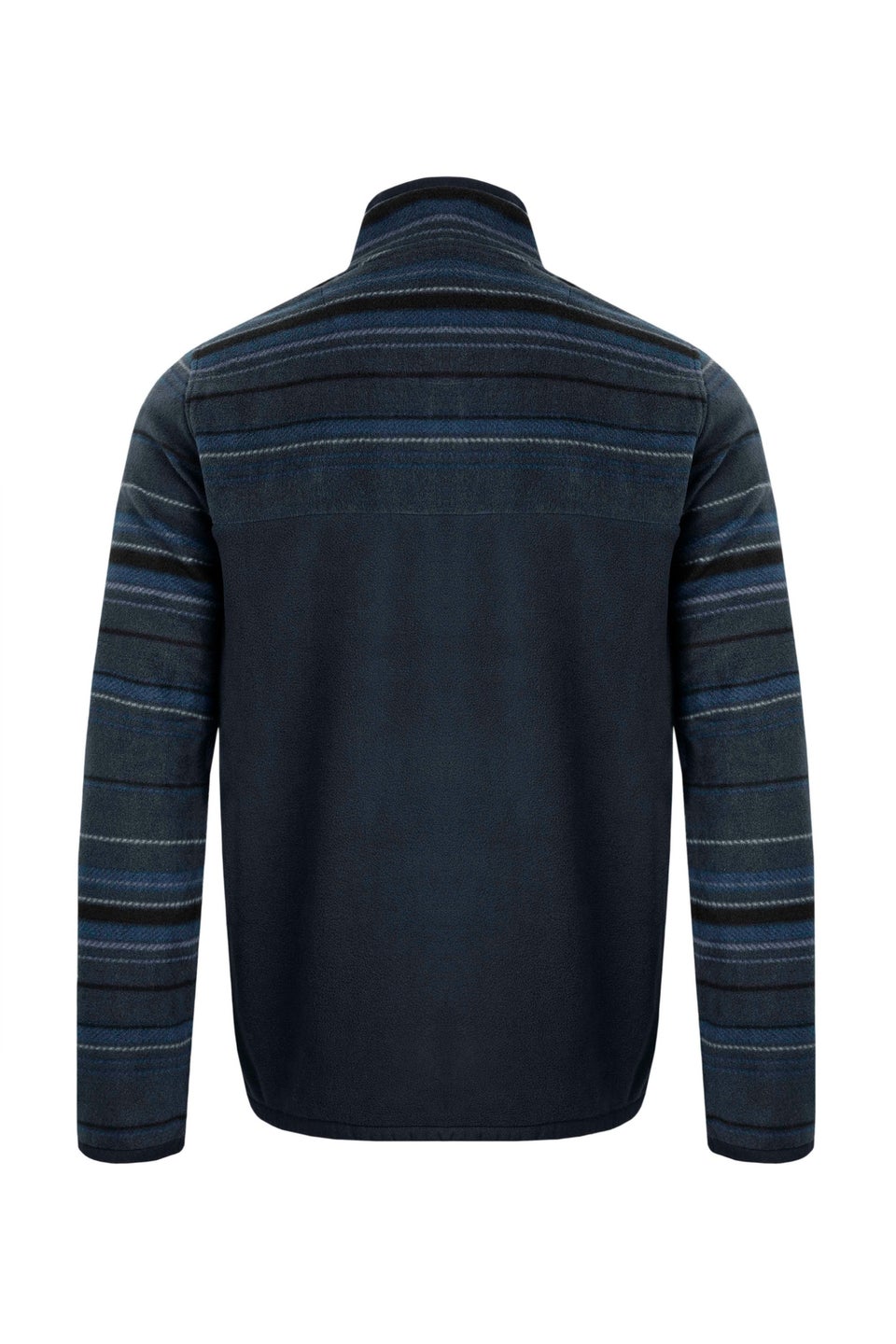 Weird Fish Navy Gilbert 1/4 Zip Striped Microfleece