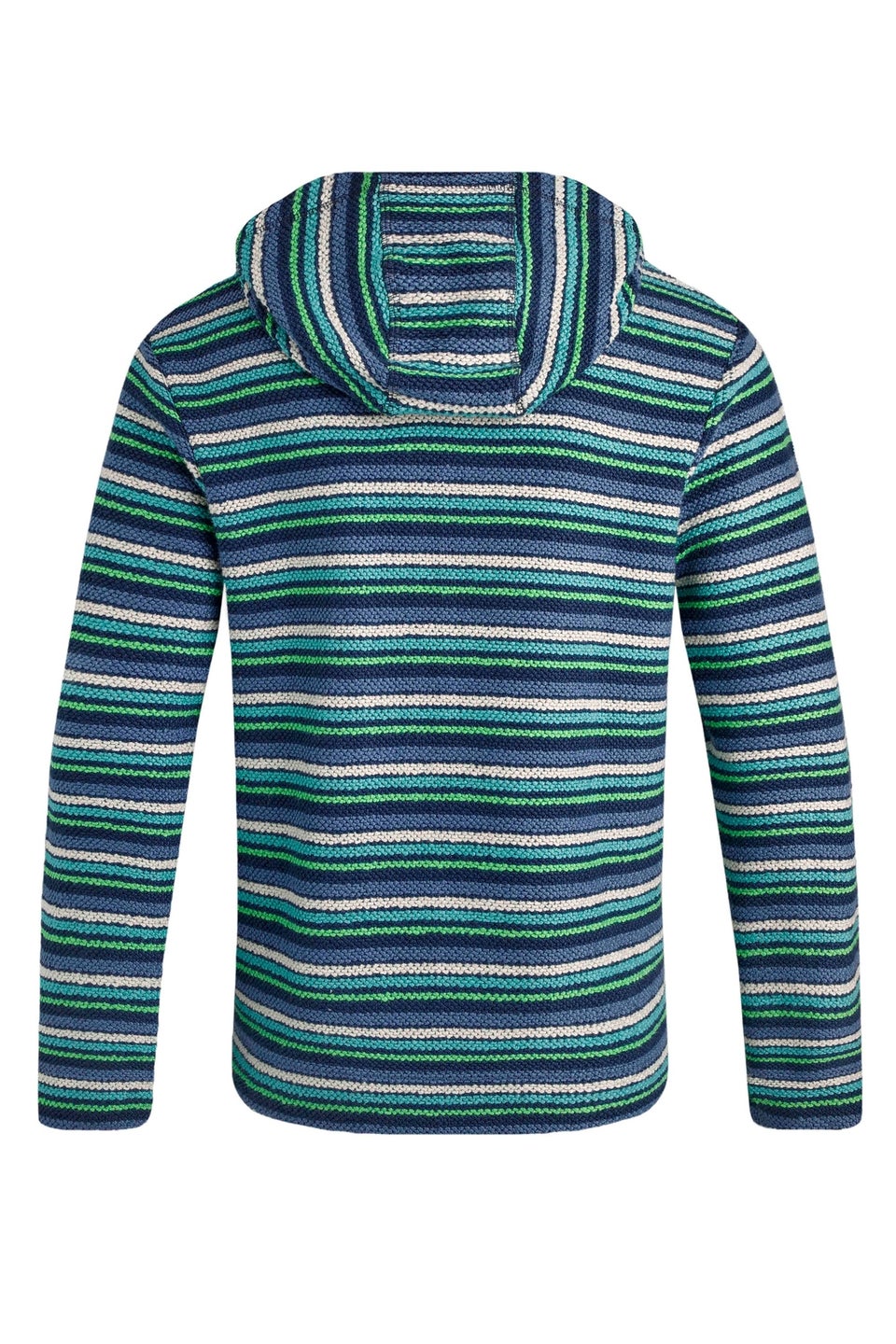Weird Fish Blue Payson Button Neck Striped Macaroni Hoodie
