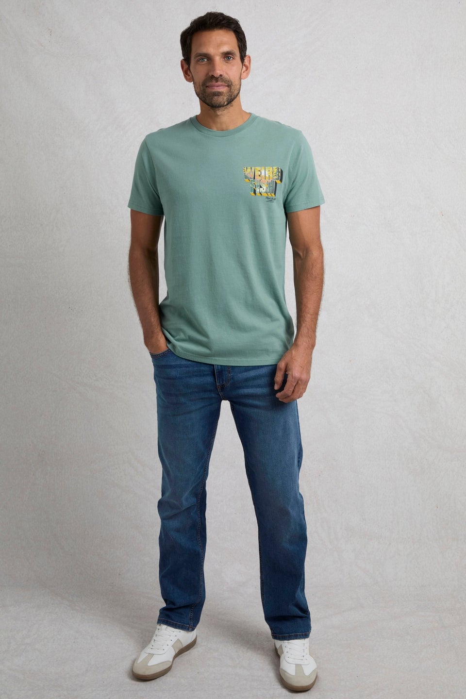 Weird Fish Blue Wild Life Back Print Graphic T-Shirt