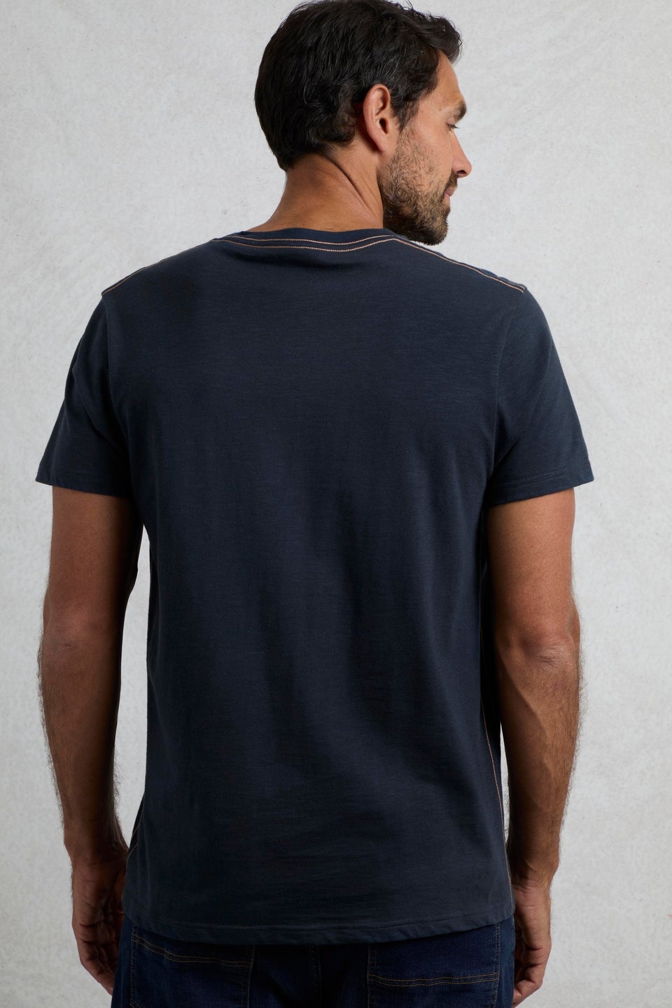 Weird Fish Navy Foothills Front Print T-Shirt