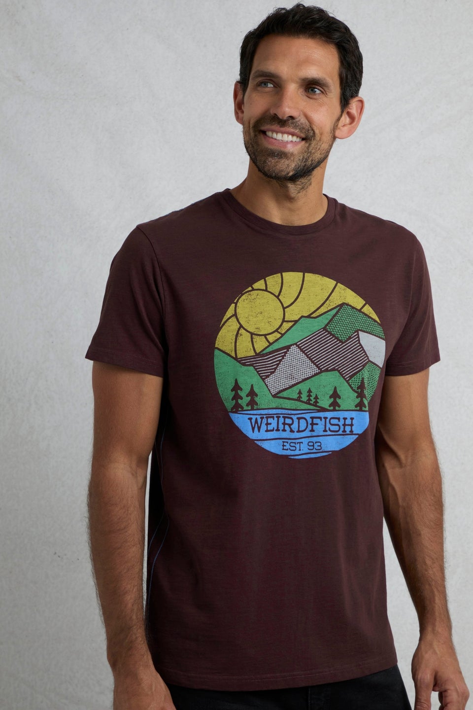 Weird Fish Red Foothills Front Print T-Shirt