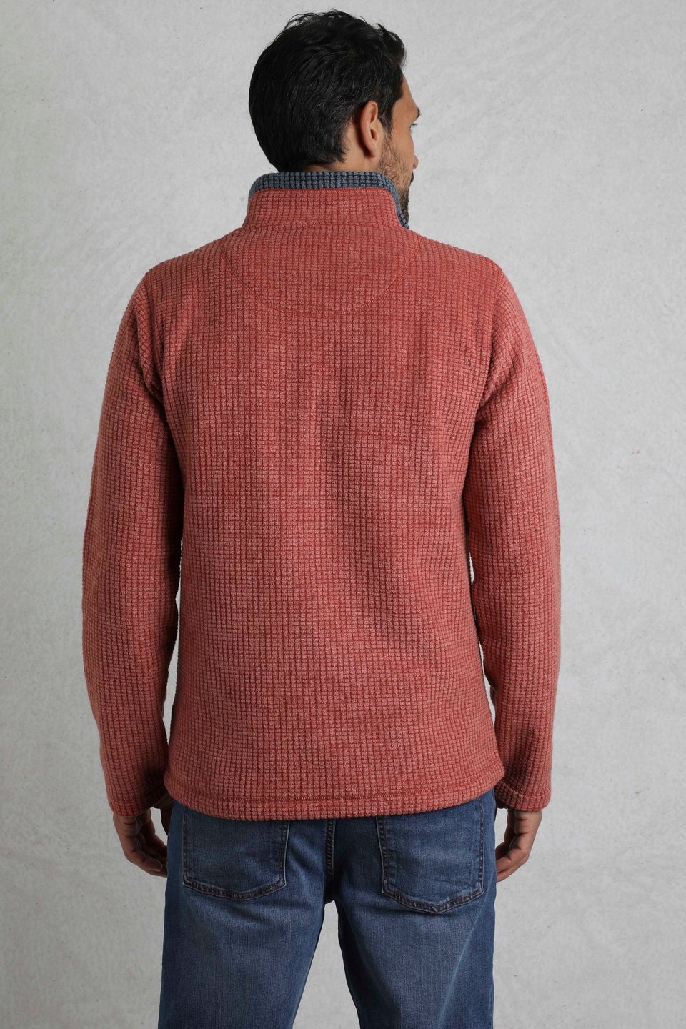 Weird Fish Red Newark 1/4 Zip Grid Fleece