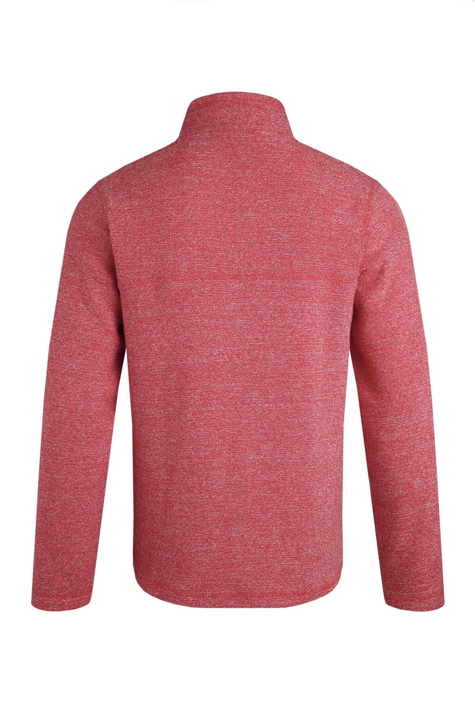 Weird Fish Red Laramie 1/4 Zip Snow Marl Fleece