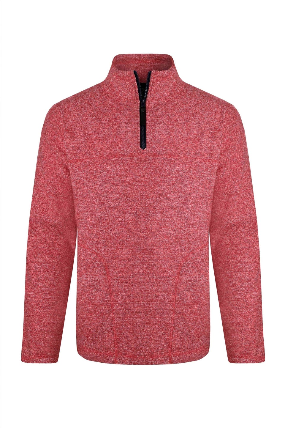 Weird Fish Red Laramie 1/4 Zip Snow Marl Fleece