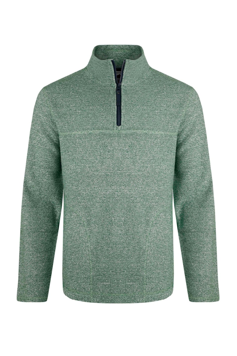 Weird Fish Green Laramie 1/4 Zip Snow Marl Fleece