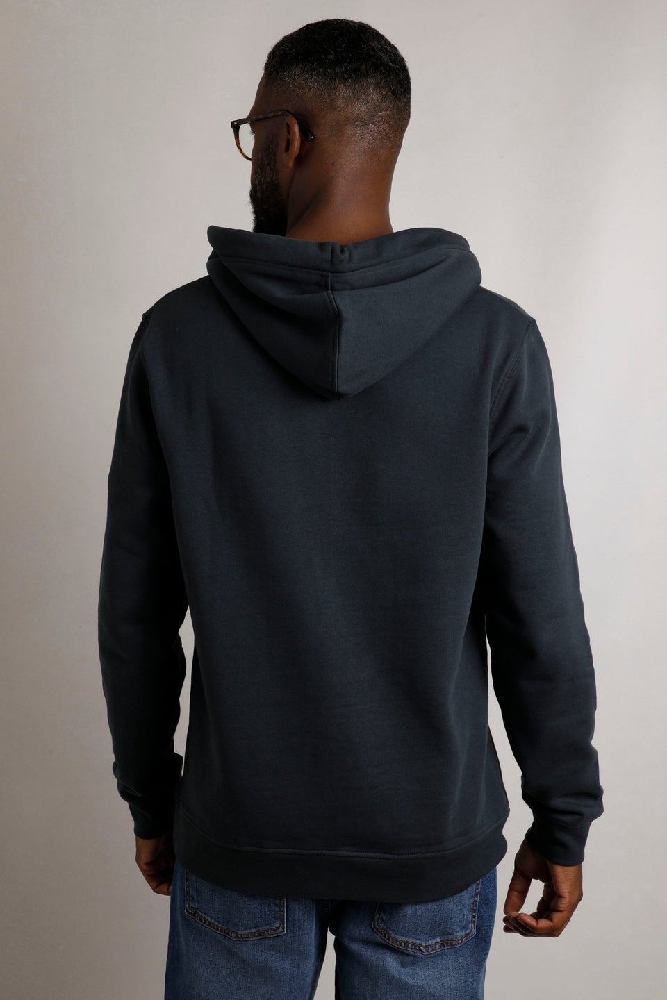 Weird Fish Navy Hugo Branded Popover Hoodie