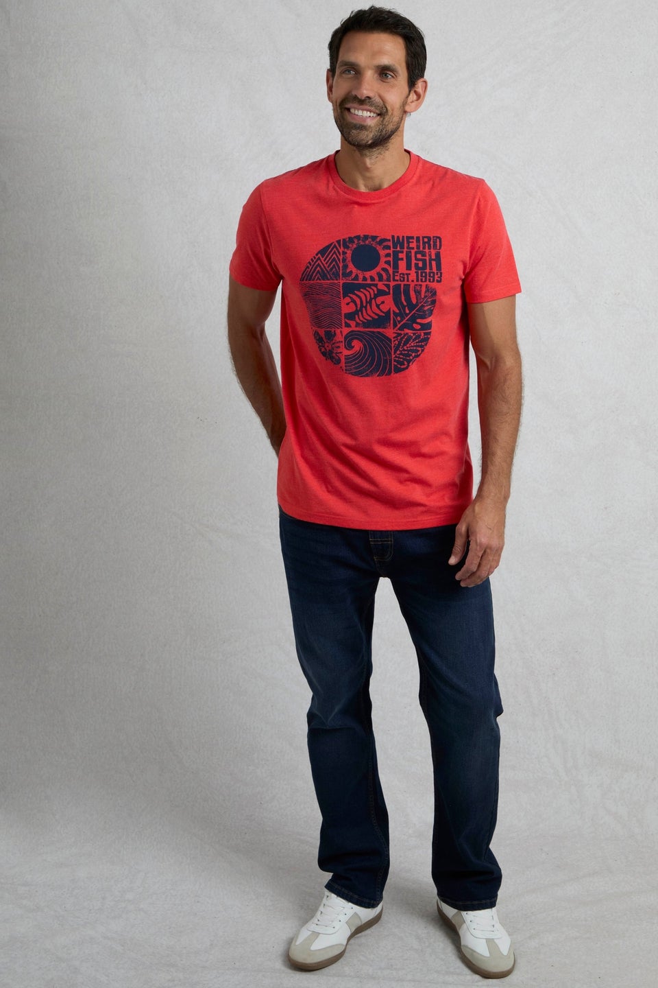 Weird Fish Red Summer Sector Graphic T-Shirt