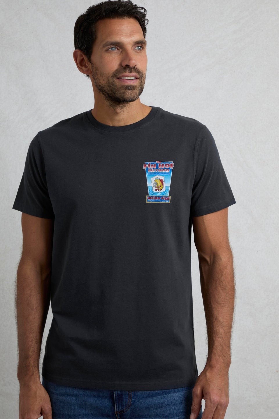Weird Fish Navy Fin Hof Back Print Artist T-Shirt