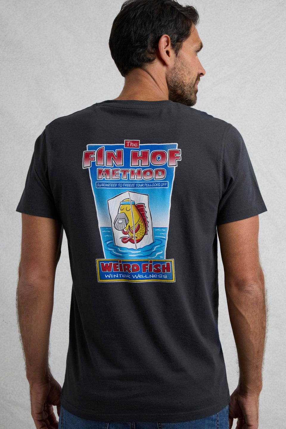 Weird Fish Navy Fin Hof Back Print Artist T-Shirt
