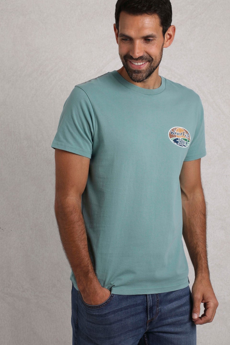 Weird Fish Blue Land & Sea Back Print Graphic T-Shirt
