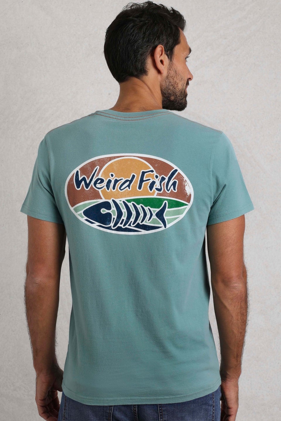 Weird Fish Blue Land & Sea Back Print Graphic T-Shirt