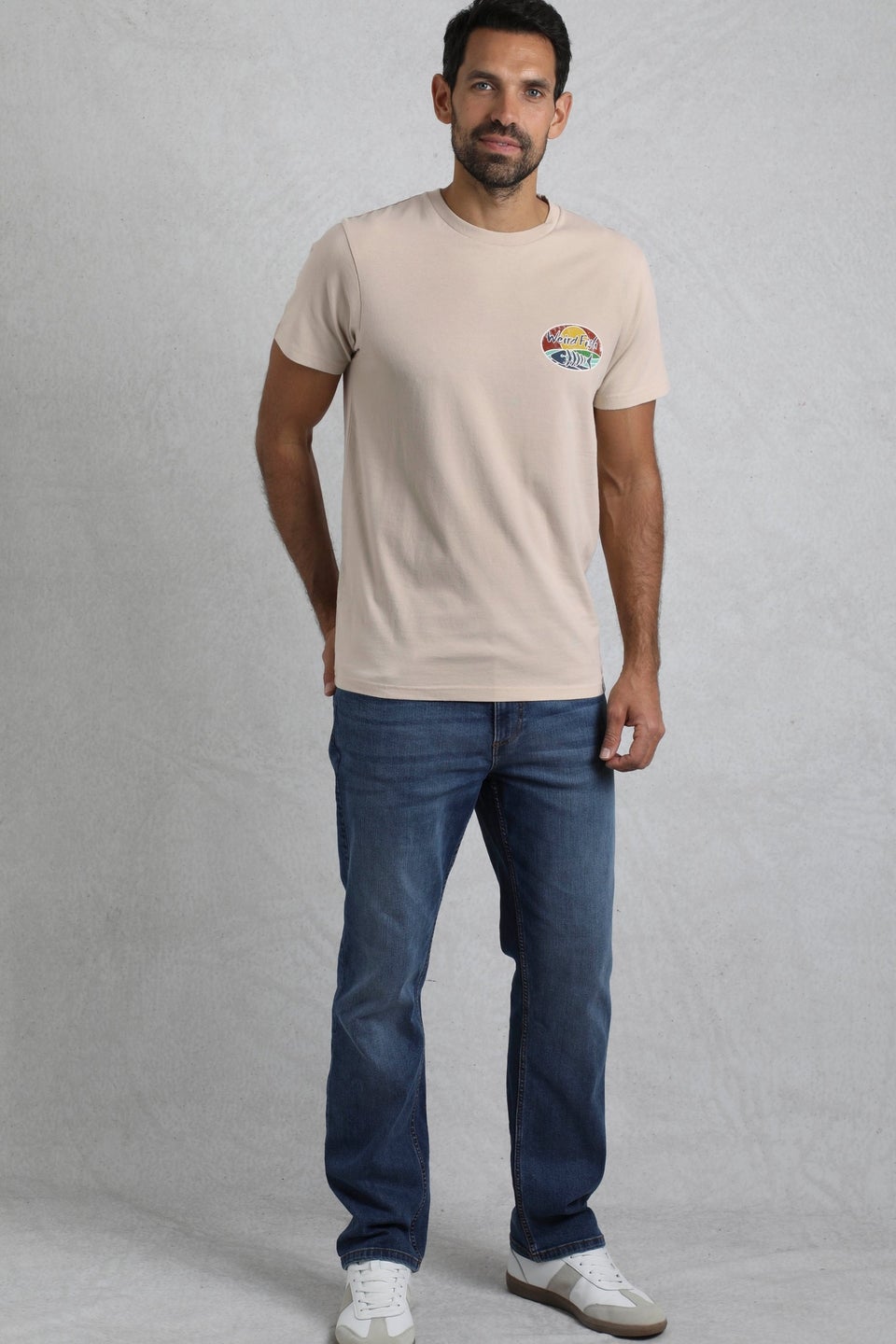 Weird Fish Cream Land & Sea Back Print Graphic T-Shirt