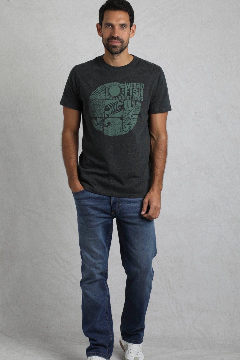 Weird Fish Black Summer Sector Graphic T-Shirt