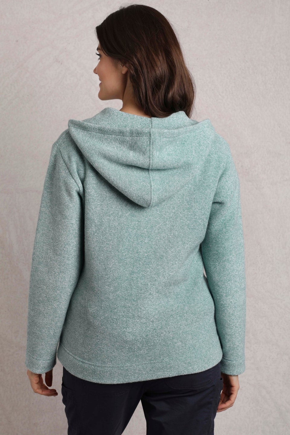 Weird Fish Blue Alisa 1/4 Zip Snow Marl Fleece Hoodie