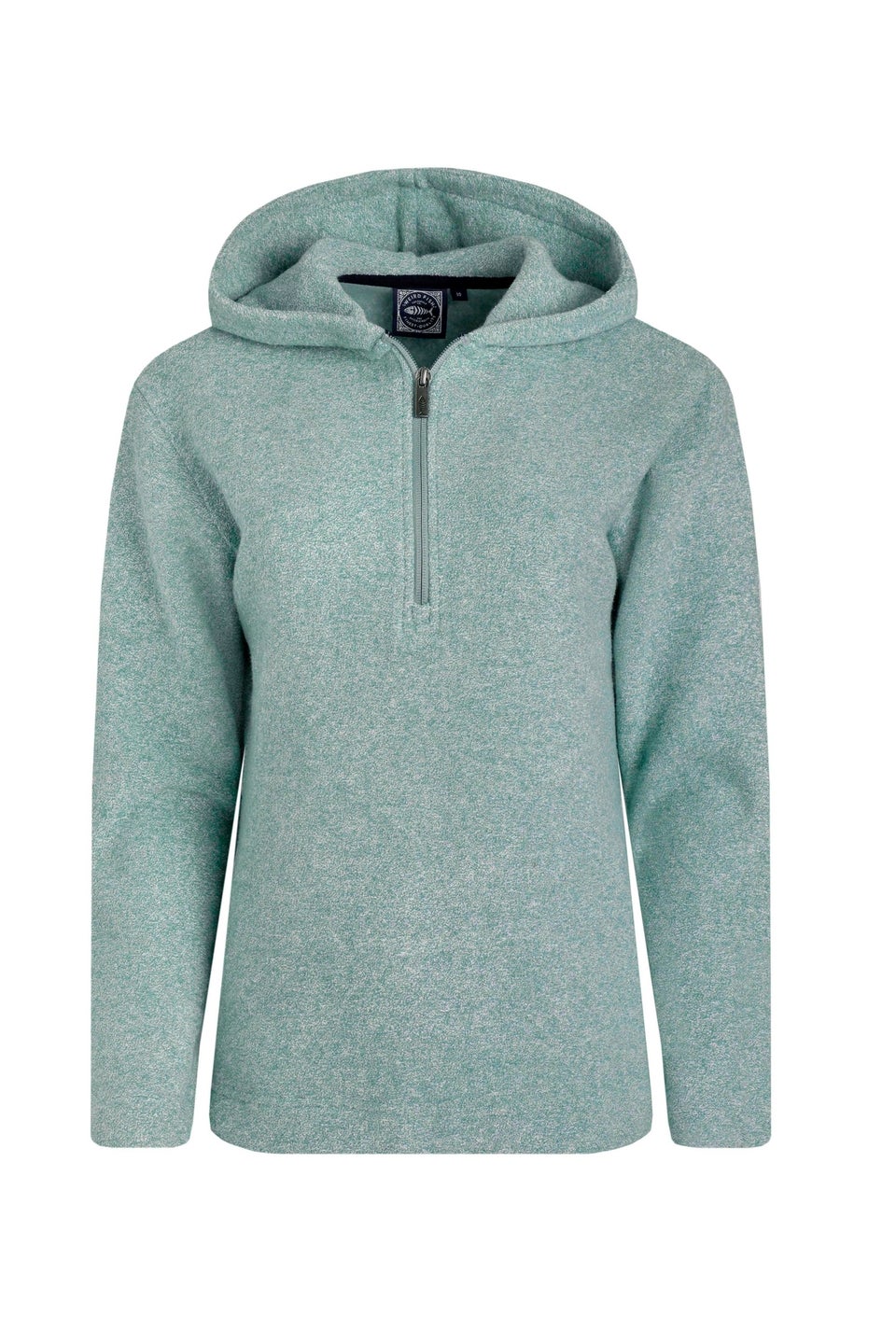 Weird Fish Blue Alisa 1/4 Zip Snow Marl Fleece Hoodie