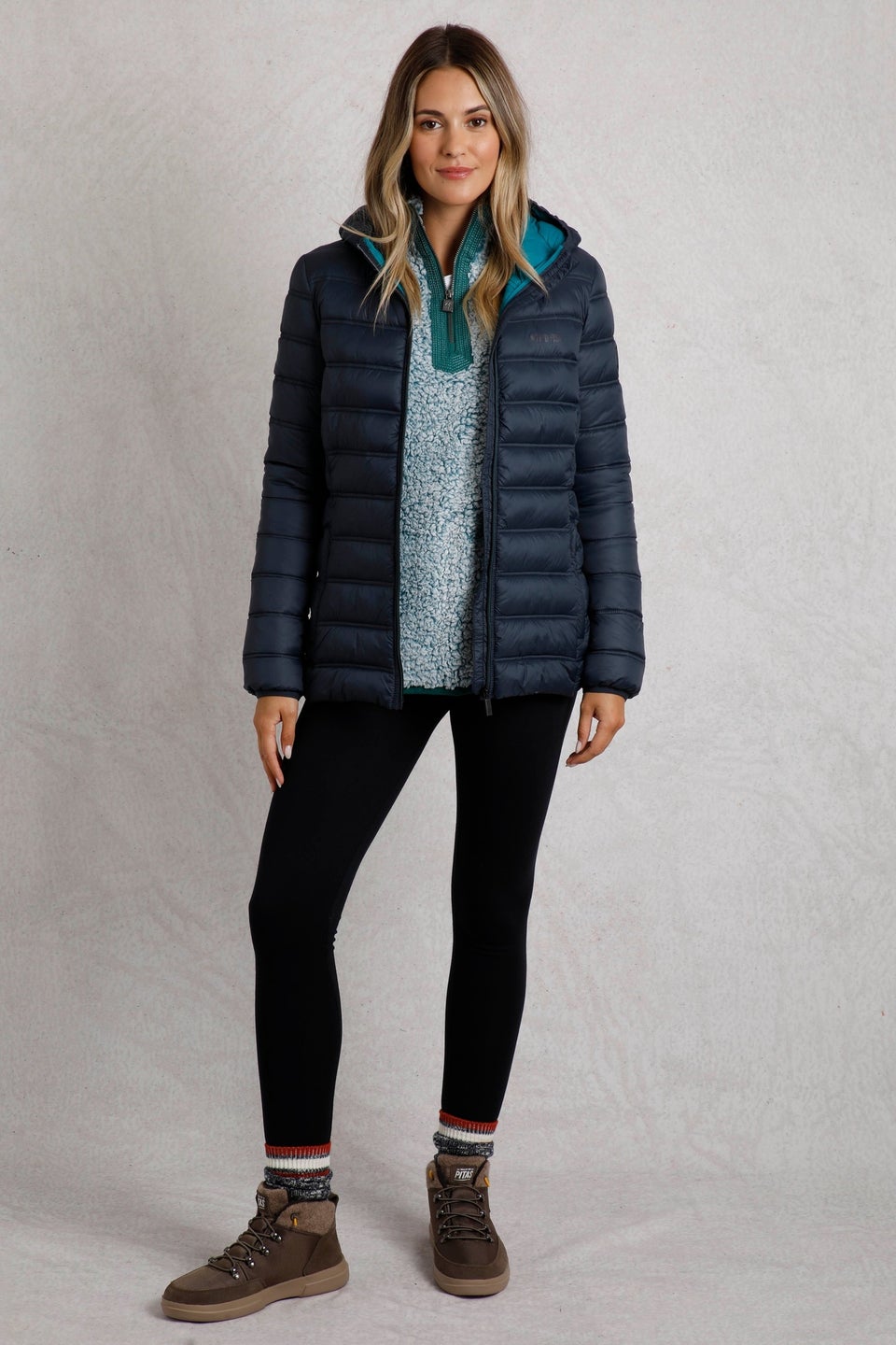 Weird Fish Navy Eshka Lightweight Padded Jacket