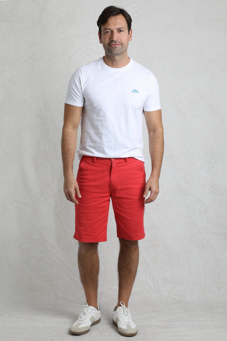 Weird Fish Red Rayburn Flat Front Shorts