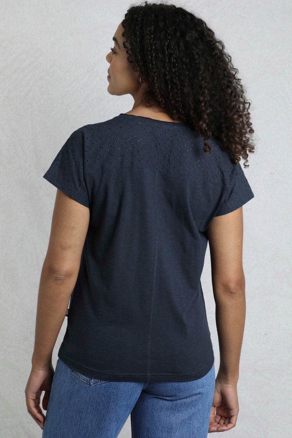 Weird Fish Navy Pernille Cutaway T-Shirt