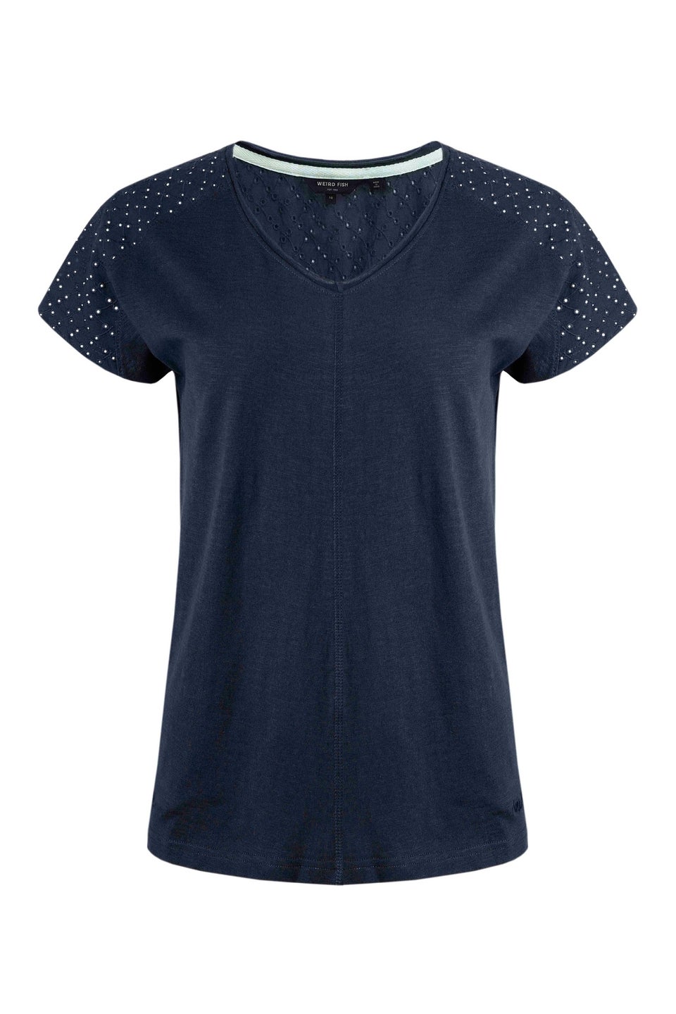 Weird Fish Navy Pernille Cutaway T-Shirt
