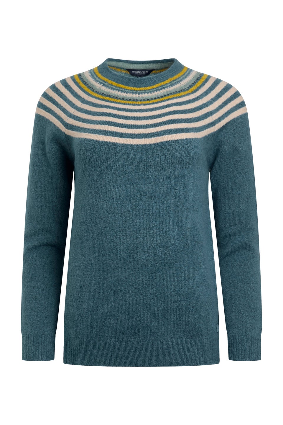 Weird Fish Blue Sinatra Patterned Knit Jumper