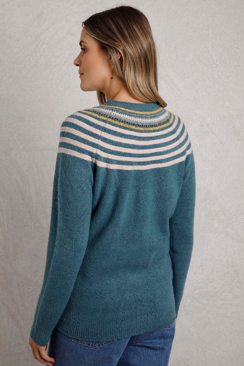 Weird Fish Blue Sinatra Patterned Knit Jumper