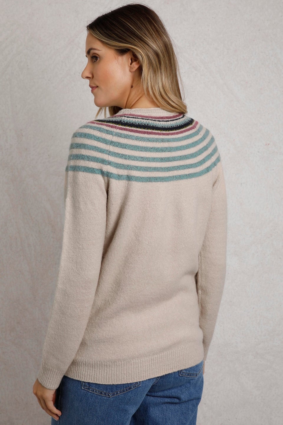 Weird Fish Cream Sinatra Patterned Knit Jumper