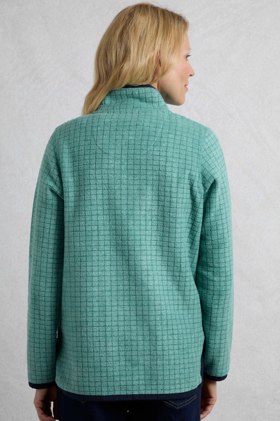 Weird Fish Green Tilly 1/4 Zip Grid Fleece