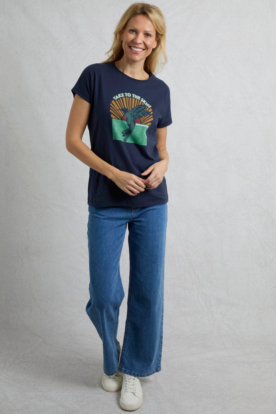 Weird Fish Blue Fly Free Slub Graphic T-Shirt