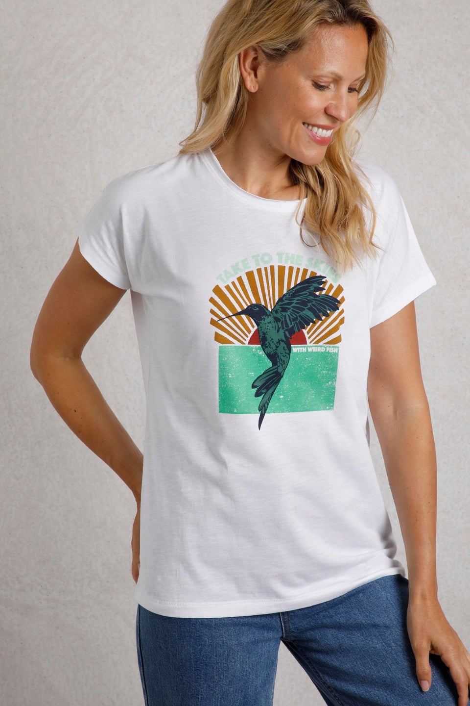 Weird Fish White Fly Free Slub Graphic T-Shirt