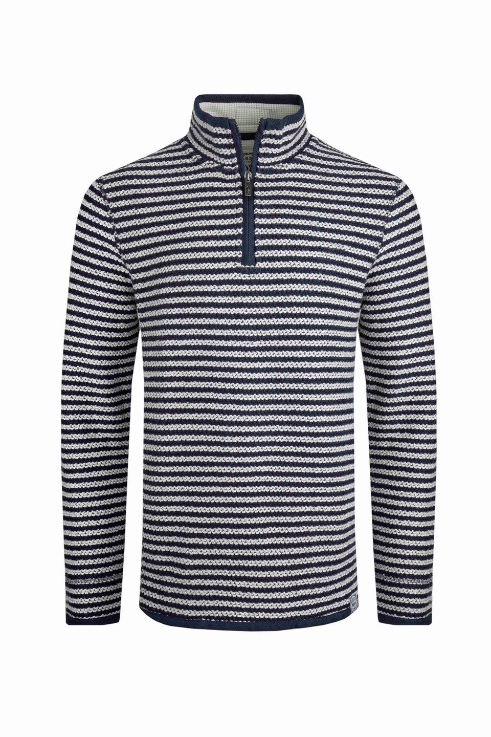 Weird Fish Cream Shorling 1/4 Zip Stripe Macaroni