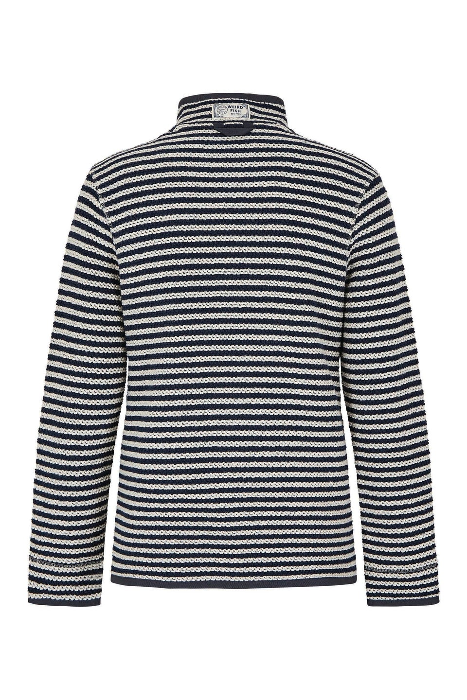 Weird Fish Cream Shorling 1/4 Zip Stripe Macaroni