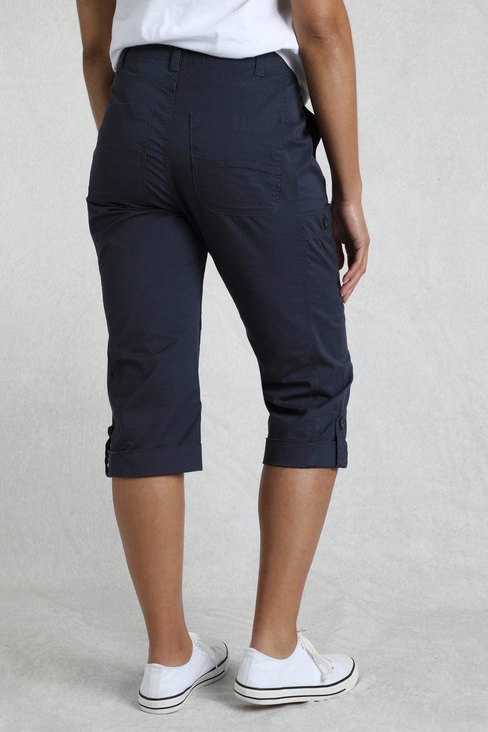 Weird Fish Navy Salena 3/4 Length Trousers
