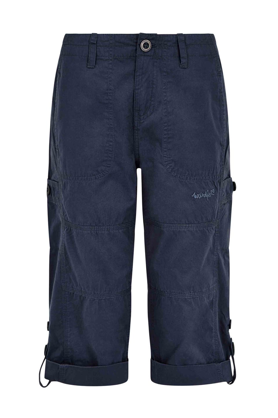 Weird Fish Navy Salena 3/4 Length Trousers