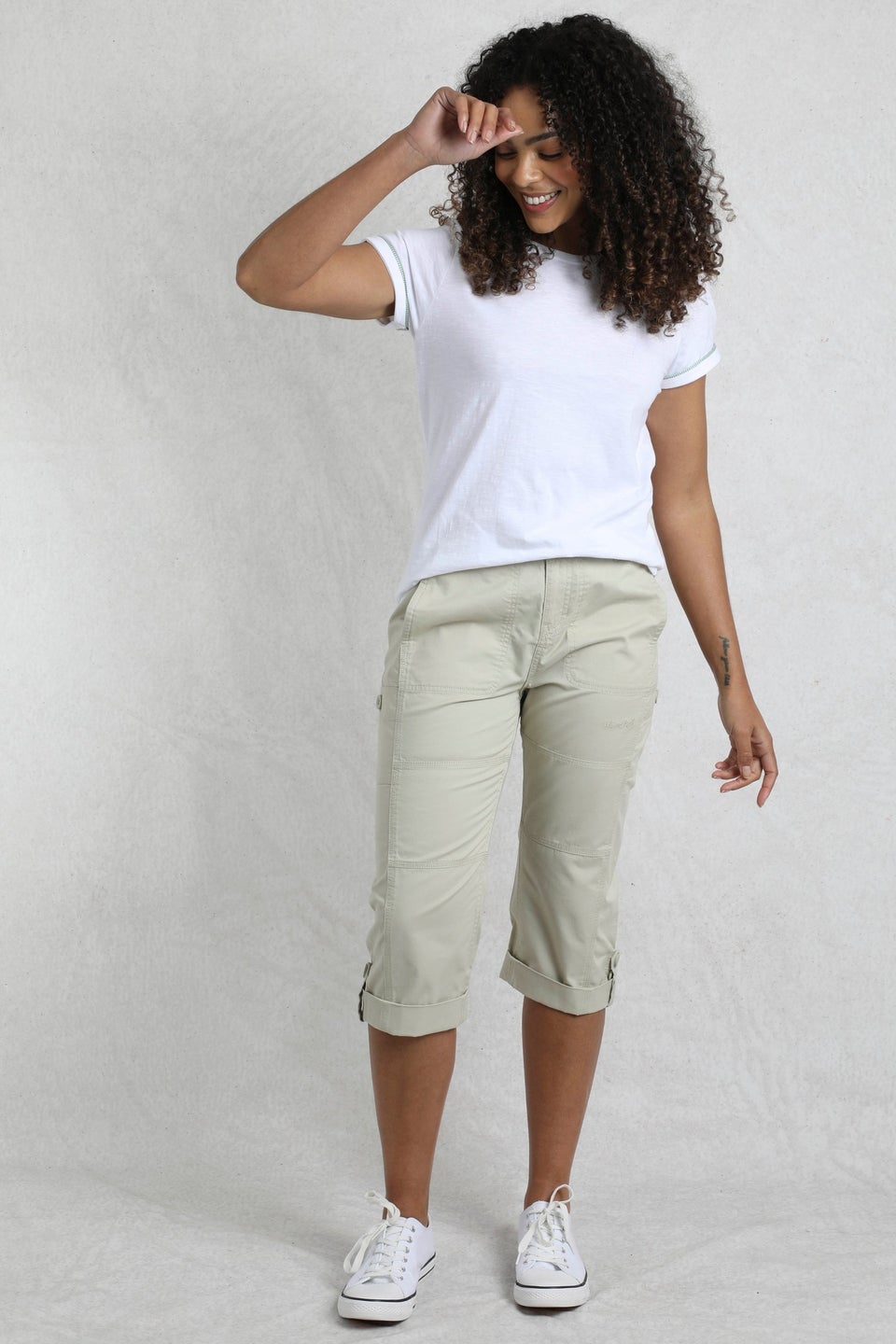 Weird Fish Cream Salena 3/4 Length Trousers