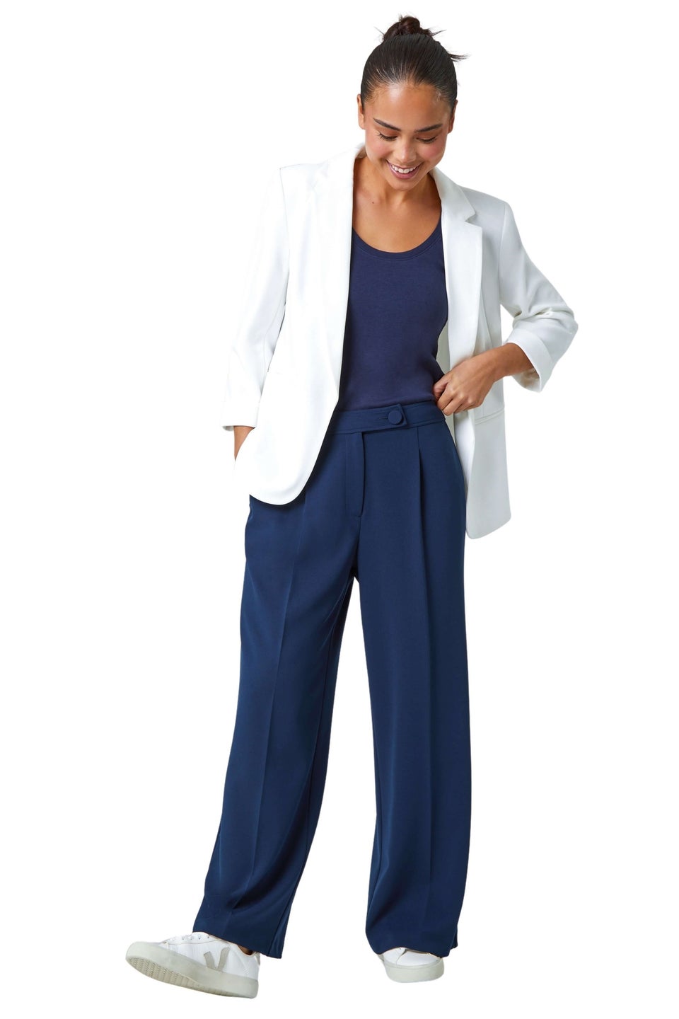 Roman Ivory Petite Classic Stretch Blazer