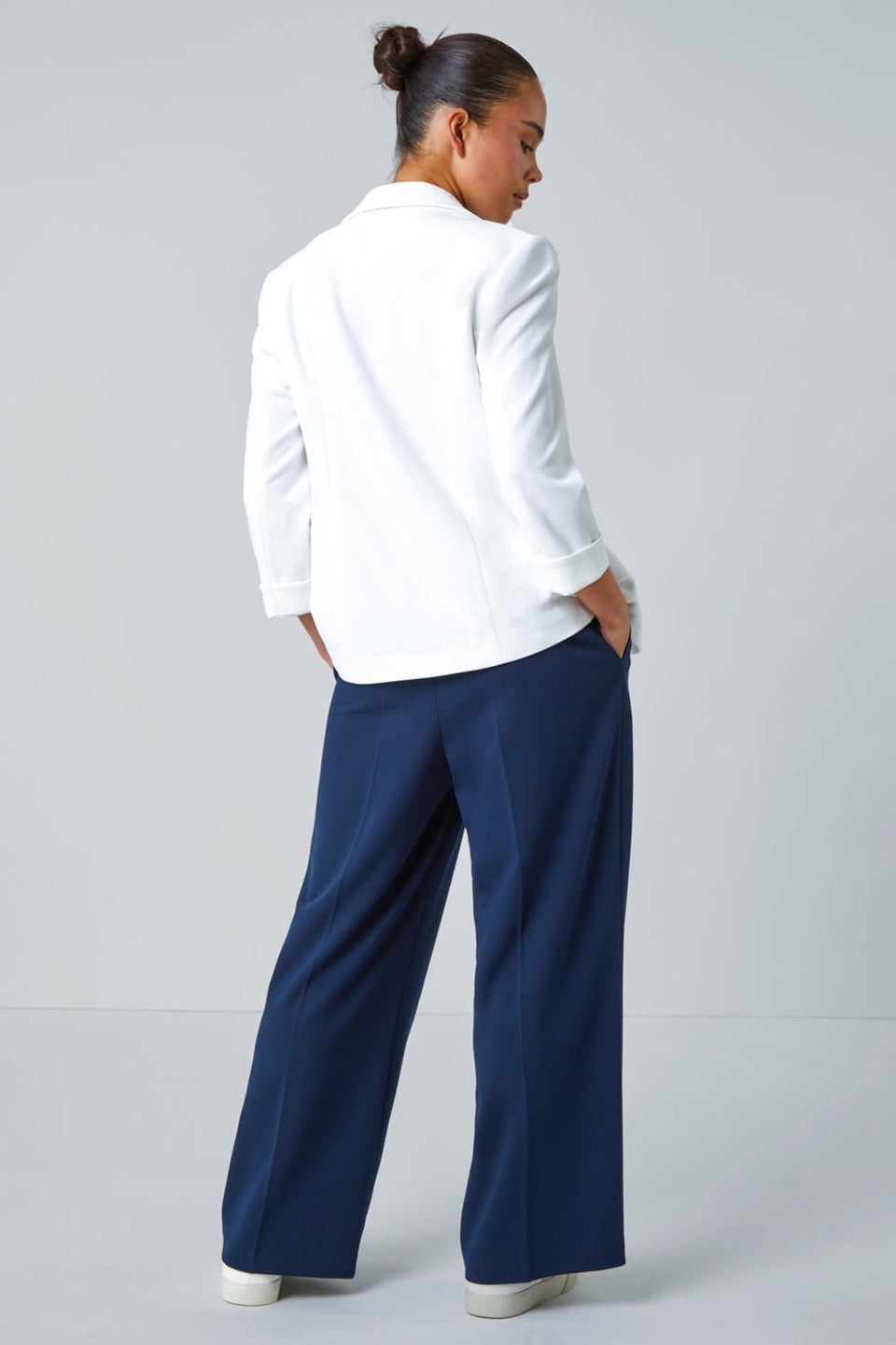 Roman Ivory Petite Classic Stretch Blazer