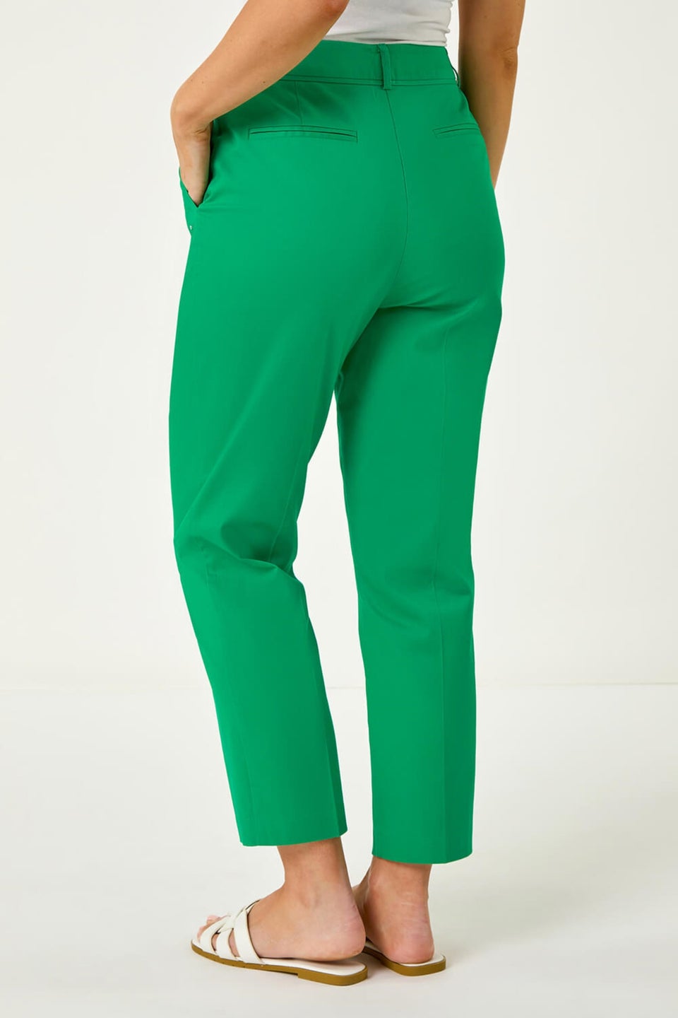 Roman Green Petite Tapered Stretch Trouser
