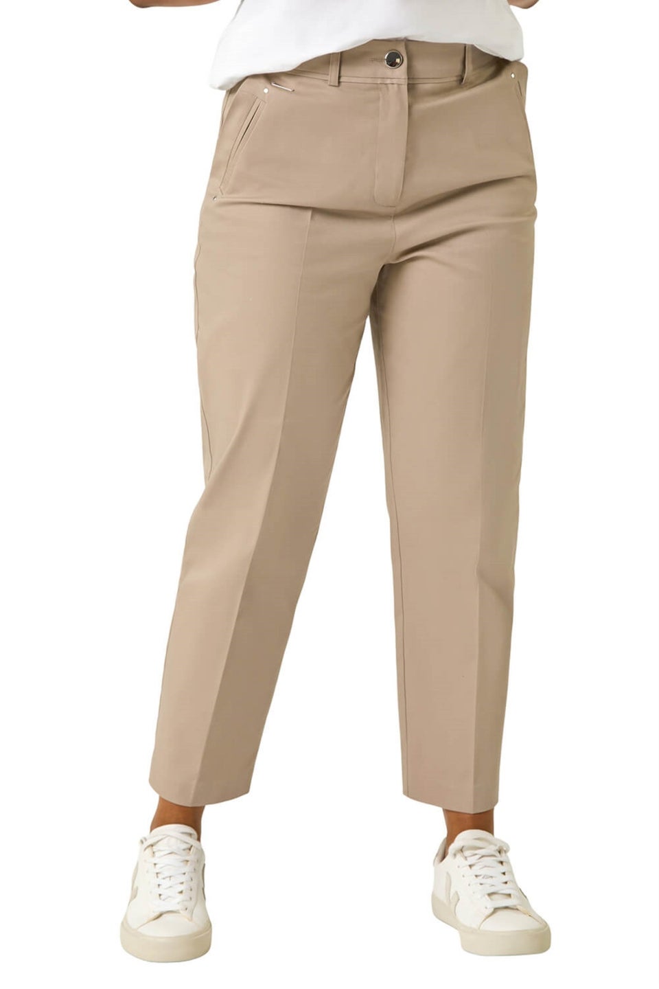 Roman Mocha Petite Tapered Stretch Trouser