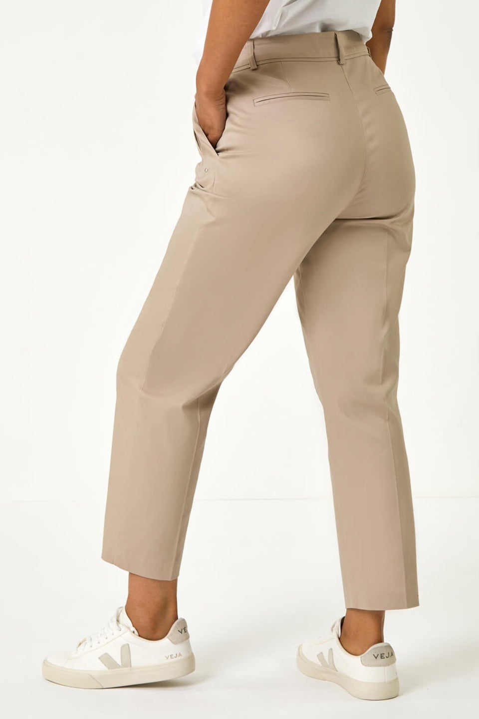 Roman Mocha Petite Tapered Stretch Trouser