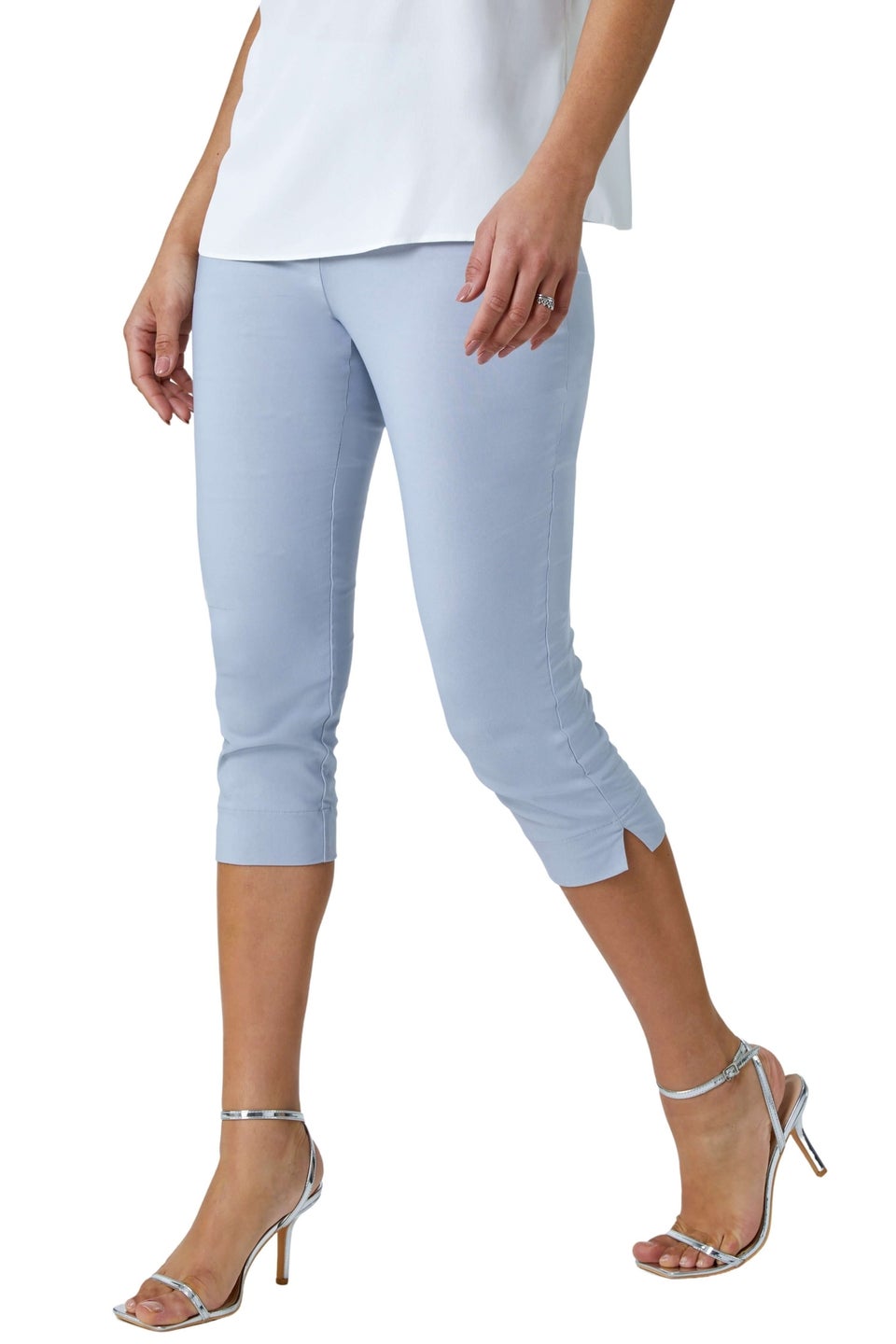 Roman Silver Cropped Stretch Trouser Capri Summer Leggings 3/4 Pedal Pushers