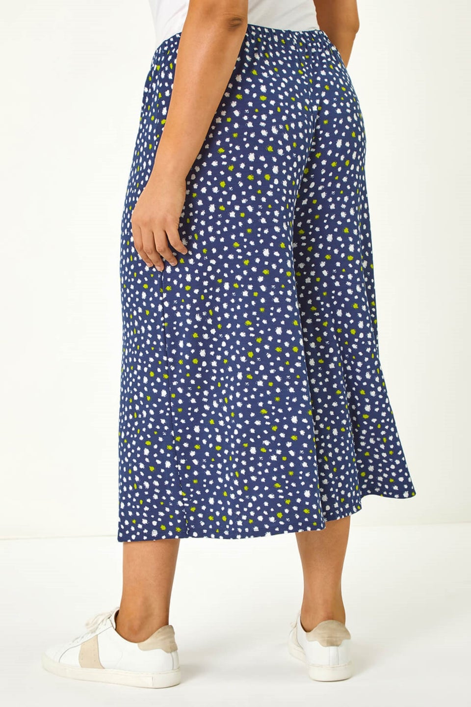 Roman Navy Curve Abstract Spot Culotte