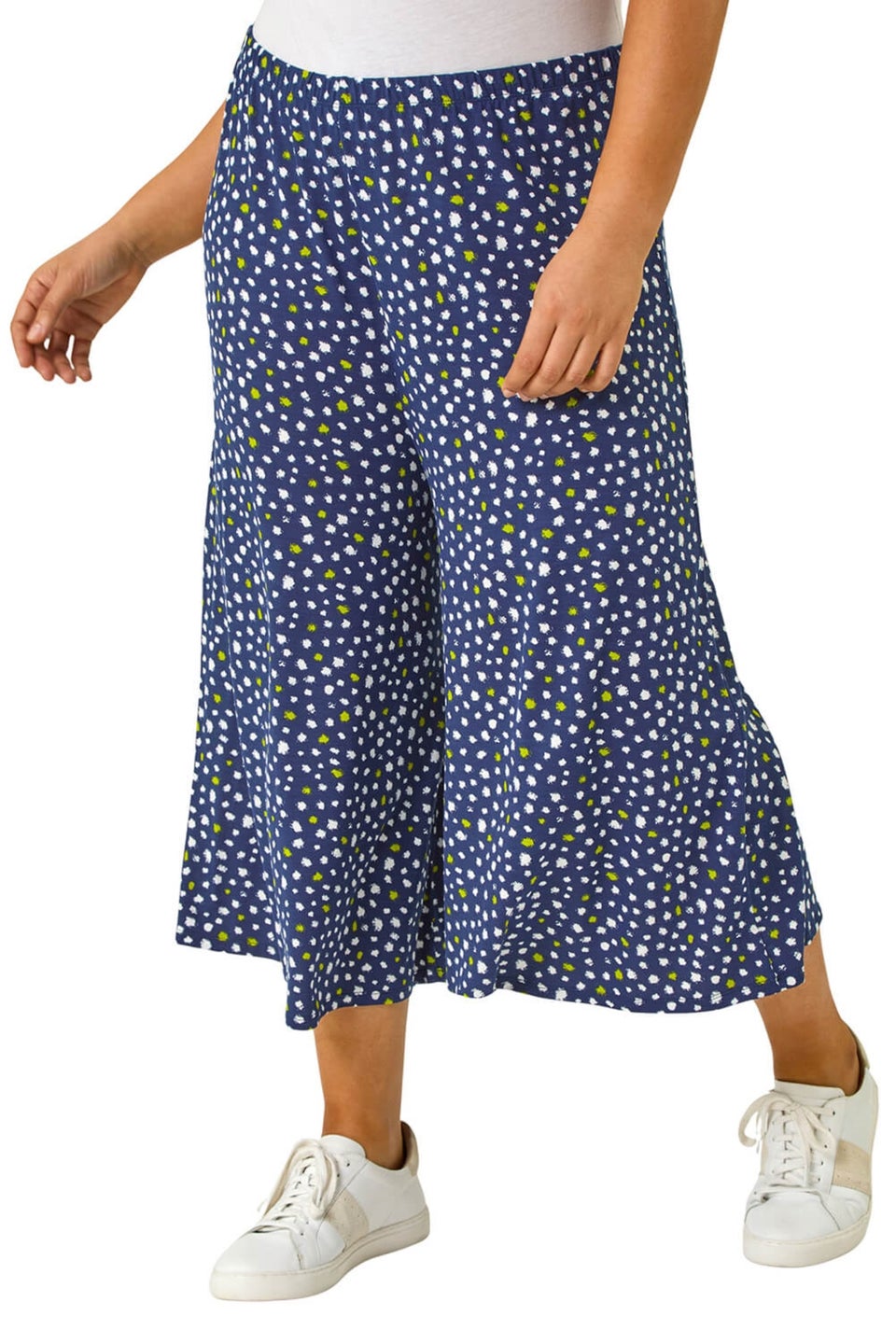 Roman Navy Curve Abstract Spot Culotte