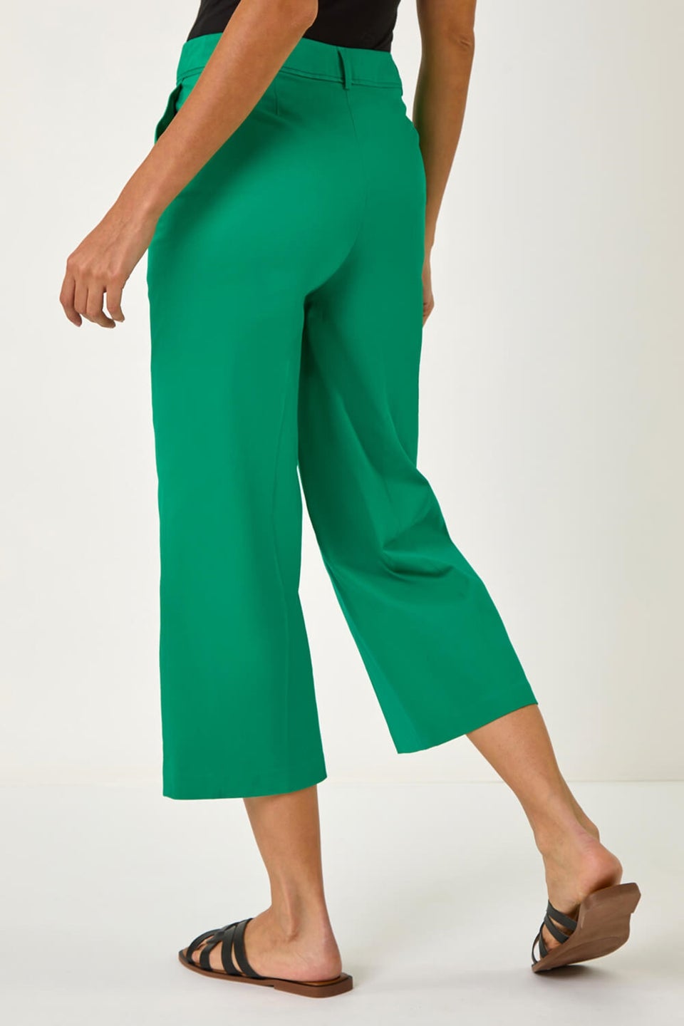 Roman Green Cotton Culotte Trousers