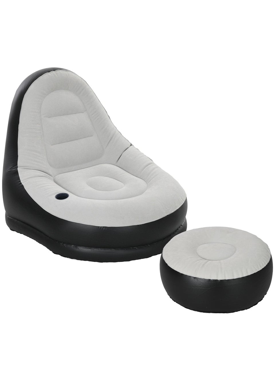 Outsunny Inflatable Chair & Foot Stool for Gaming, Reading, & Watching