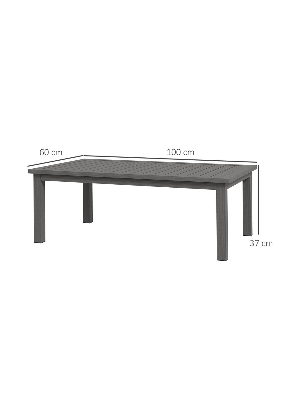Outsunny Outdoor Coffee Table Patio Table with Brown Wood Grain Effect