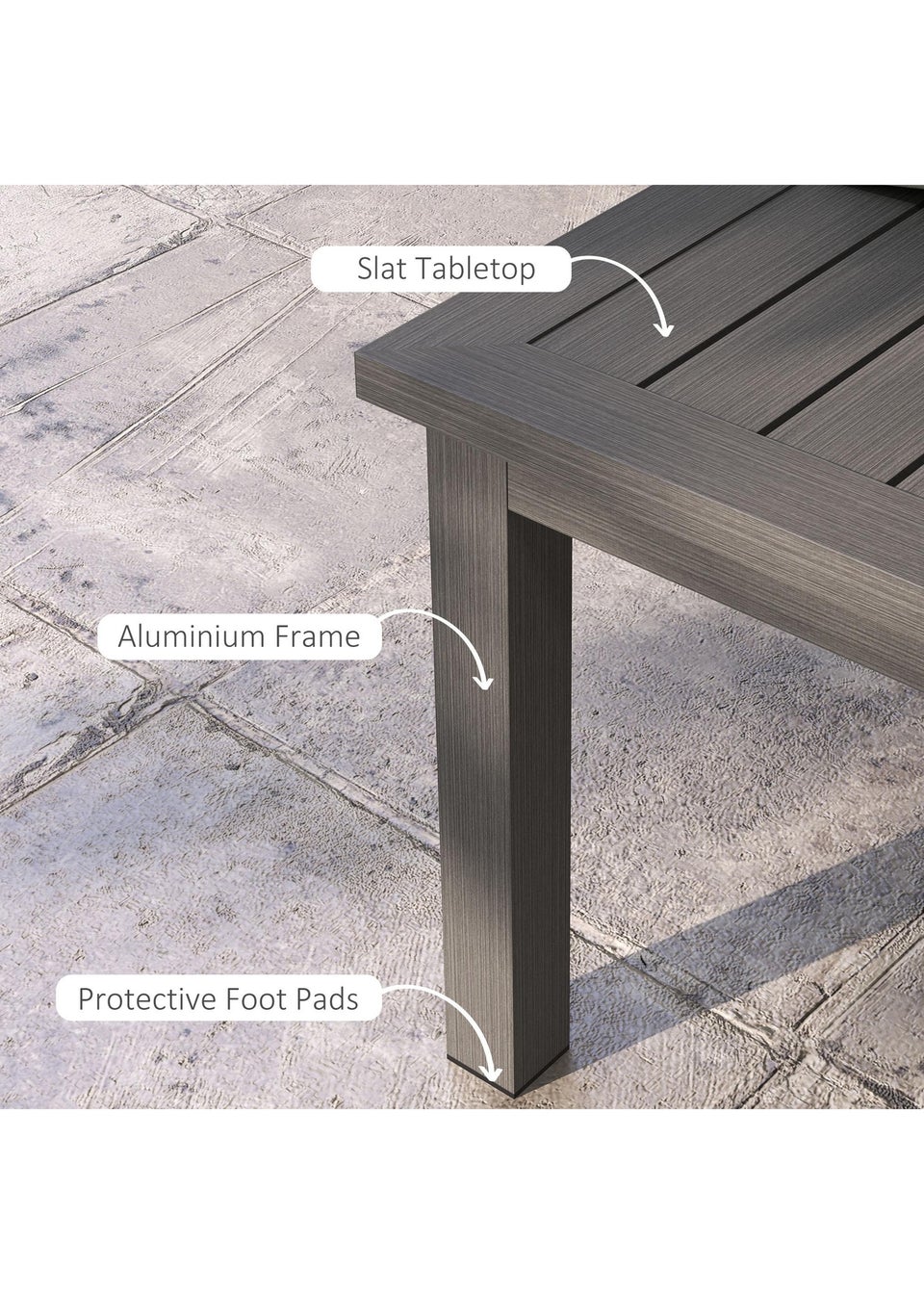 Outsunny Outdoor Coffee Table Patio Table with Brown Wood Grain Effect