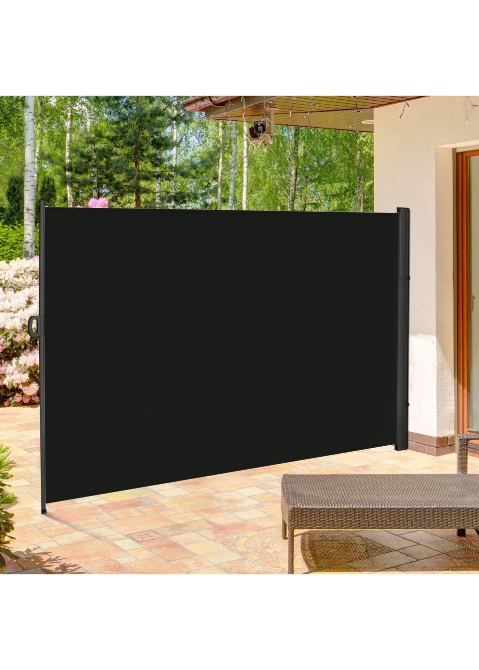 Outsunny 3x2M Retractable Side Awning Screen Fence Patio Privacy Divider